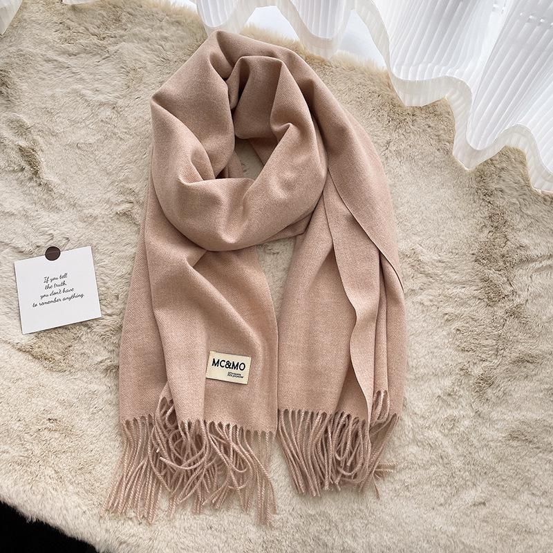2024 Soft Imitation Cashmere Scarf: Women's Autumn-Winter Korean Style Warm Neck Warmer - Couple's Cold Protection Long Shawl.