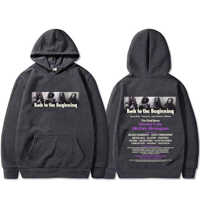 Heavy Metal Rock Band Black Sabbath and Ozzy Osbourne Back To The Beginning Vintage Hoodie Men Women Classic Casual Sweatshirt