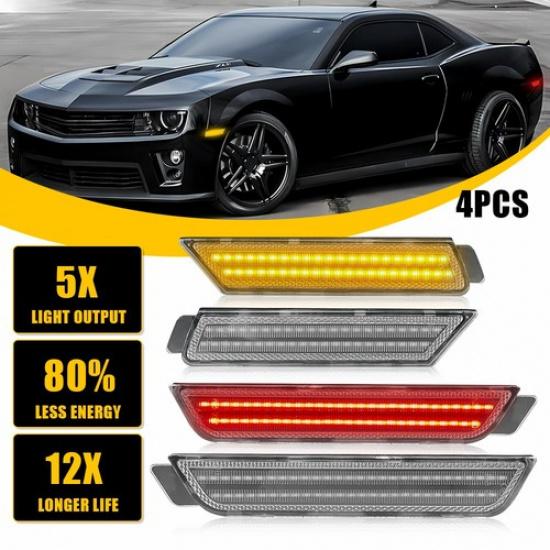 Clear 4PC Lens Marker Side Signal For 2010-2015 Light Turn Camaro Chevrolet