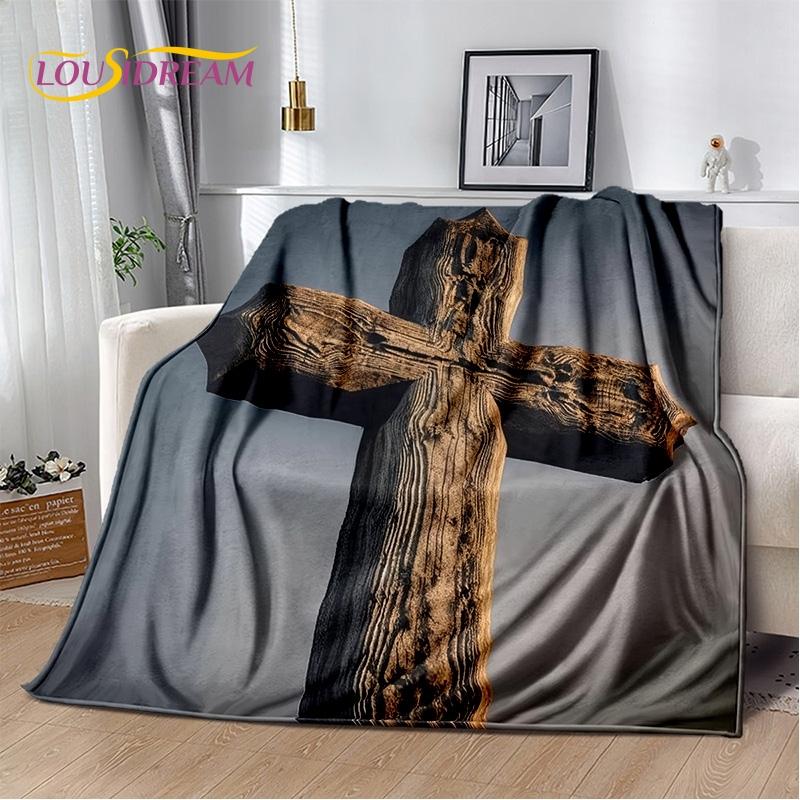 New 3D Pray Holy Bible Cross Jesus Soft Blankets,Keep Warm Throw Blanket Comfortable Blanket for Picnic Beds Sofa Home Bedroom