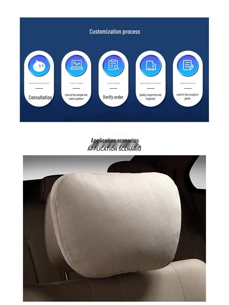 Maybach Suede Lumbar and Neck Support Car Pillow