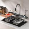 Lavello da Cucina a Vasca Singola Grande da 6MM con Display Digitale, Doccetta Integrata e Design Embossato a Nido d'Ape Nano in Acciaio Inossidabile 304
