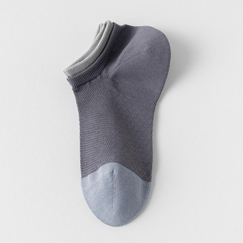 Spring and Summer Men's Short Socks: Blue Anti-drop and Invisible Socks, Thin Boat Socks