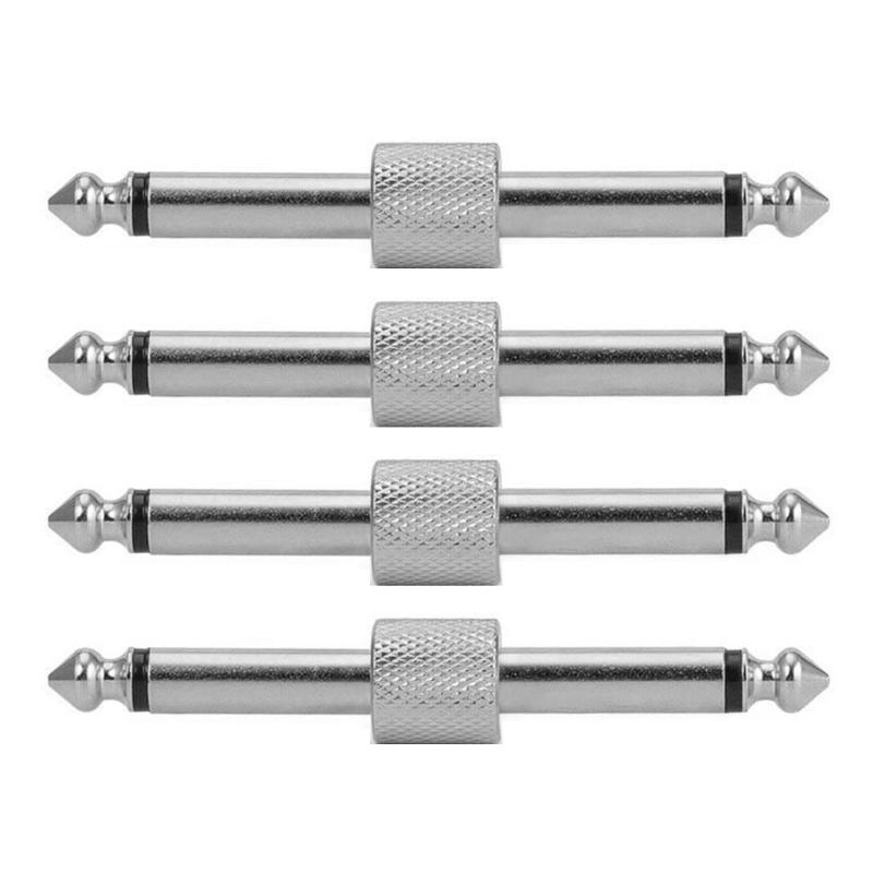 

4 шт. Соединители для педалей гитарных эффектов Штекер-штекер Смещенные штекеры Адаптер Разъемы-патчи для гитарной педалборды