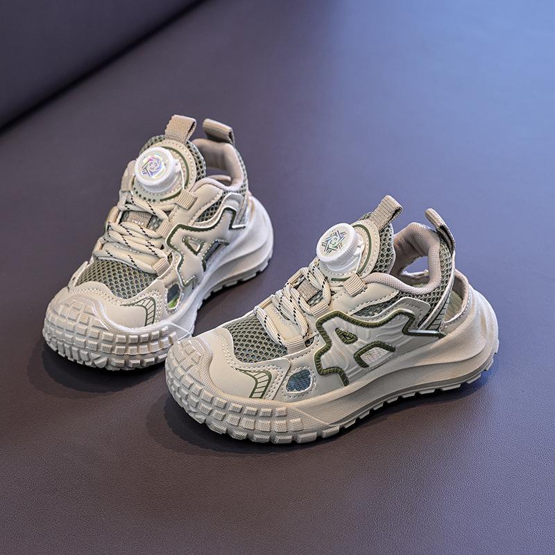 Boys sandals summer new middle and older children's sports bag head shoes non-slip soft sole boys hollow children's shoes