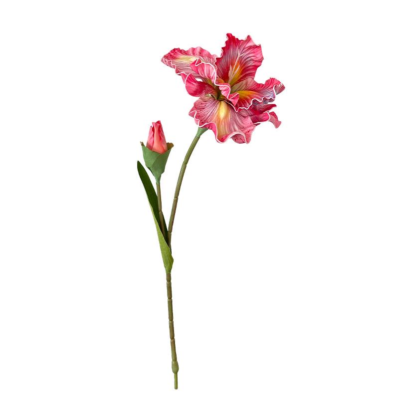 45cm Iris Artificial Flower with 2 Stems, EVA Texture, Oil Painting Style for Home Decoration