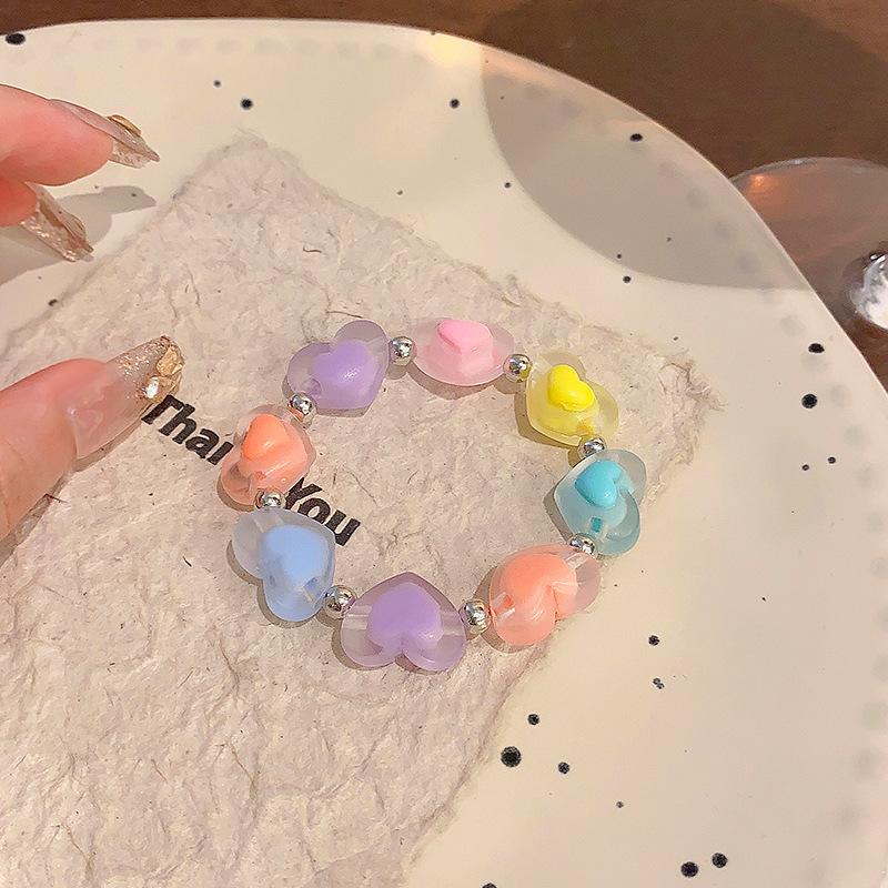 Dopamin Bonbonfarbe Liebe Perlenarmband Damen Ins-Stil Süßes Armband Spice Girl Gleicher Schmuck