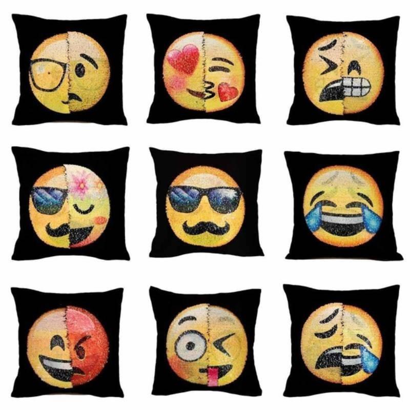 Colorful Double-sided Emoji Mermaid Sequin Pillowcase For Cozy Home Decor