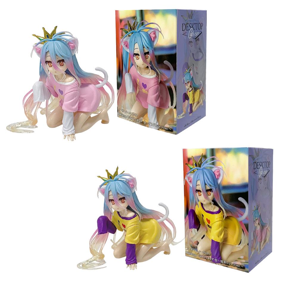 10CM Anime NO GAME NO LIFE Action Figure Cute Shiro Figurine Doll PVC Decor Model Statue Ornaments Collection Models Toys Gifts