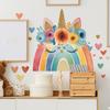 Self-adhesive Wall Stickers Cartoon Rainbow Unicorn Hearts for Kids Room Bedroom Living Room Home Decor