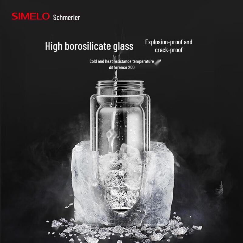 

Shimeile Double Wall Portable Glass Water Bottle