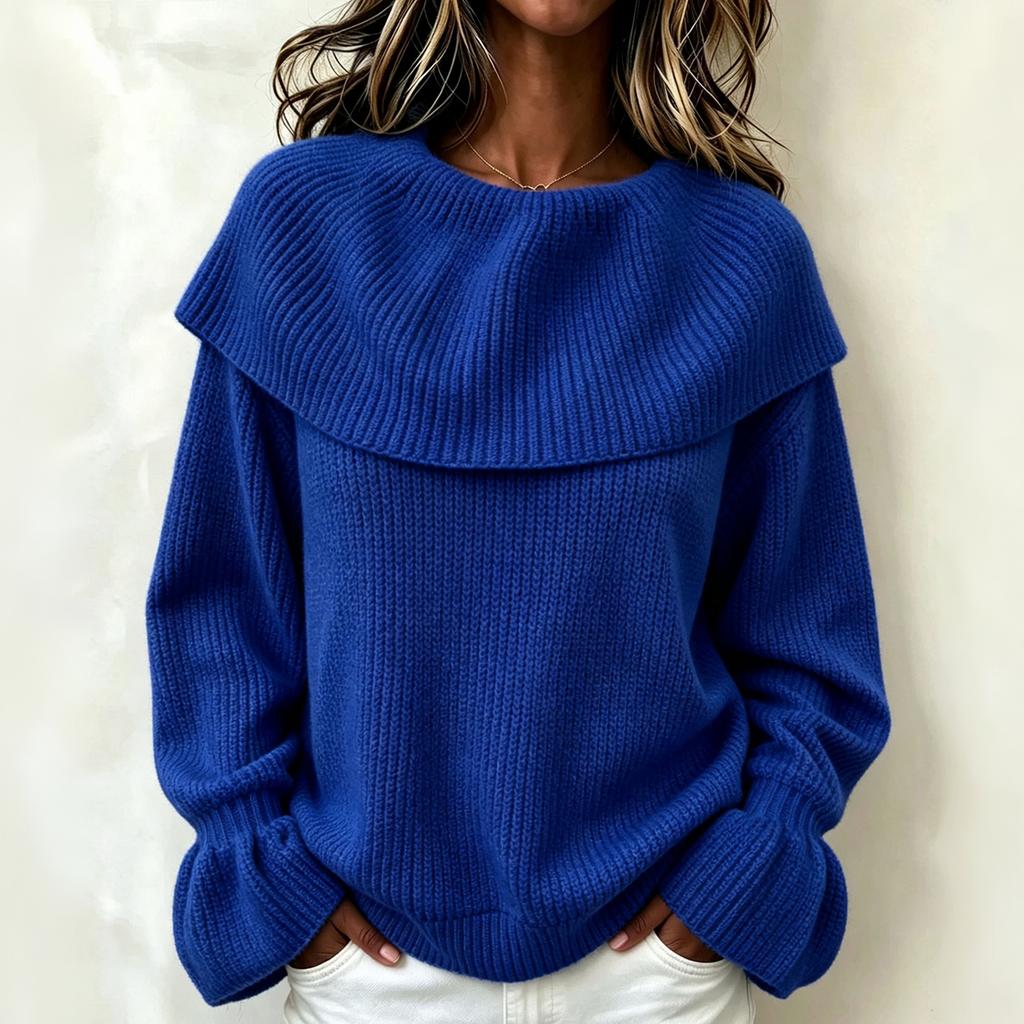 Women's Casual Ruffle Long Sleeve Pullover Sweater Top, Loose Fit for Everyday Wear