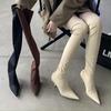 Fashion Eilyken Thigh High Boots Over The Knee Elastic Stretch Boots Women Sexy Pointed Toe Low Heels Sock Botas Mujer