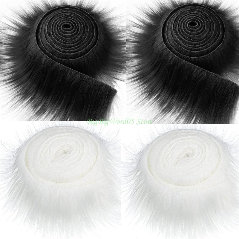 24TE Faux Fur Ribbon Tapes 4Pcs/Set Christmas Tree Skirt Gnome for Doll Beard Decor