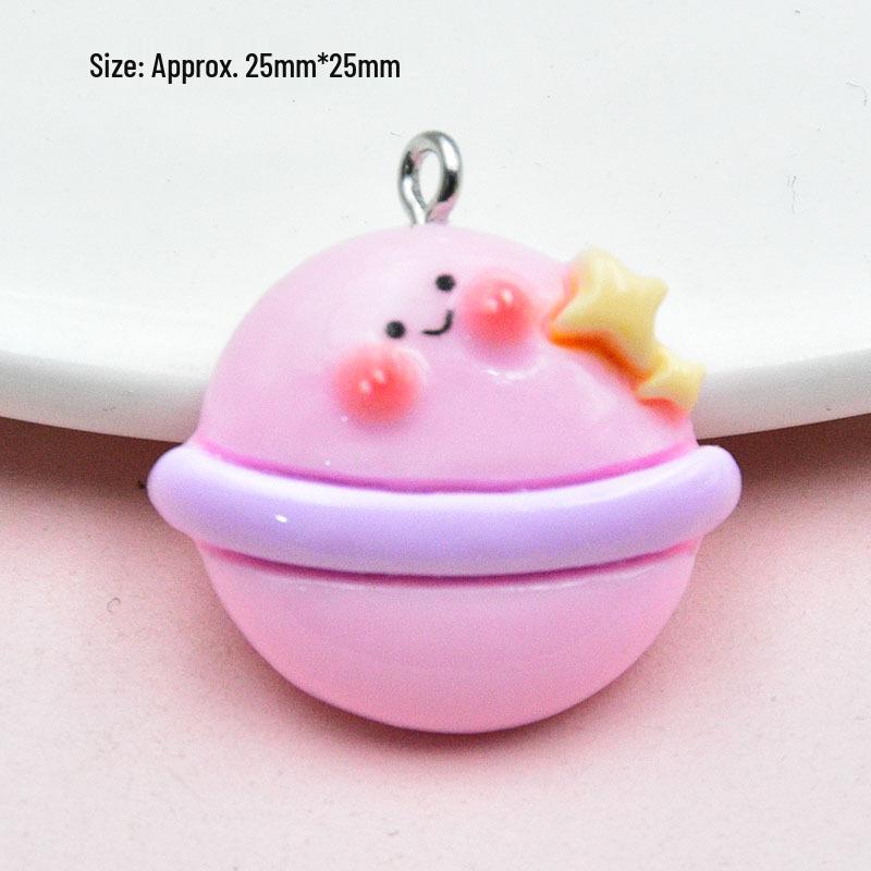 Cartoon Cloud & Rainbow Keychain Pendant - Cute Resin Glossy Jewelry Accessory