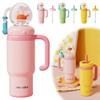 Cute Whale Spout Cup Stainless Steel Whale Fountain Tumbler 710ml With Handle Two Lids Anti-spill Cup For Child Baby Adult