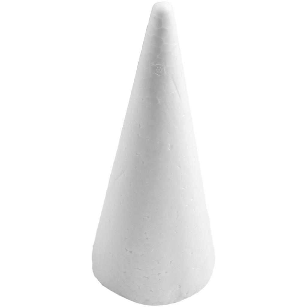 24 Pieces Craft Foam Cones 4 Sizes Handmade Decors White Polystyrene Cones for Festival Holiday Wedding Celebration Crafting