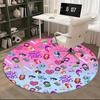 1pc Anime Cartoon Design Round Carpet  Office Chair Mat, NonSlip Rug for Home Decor, Seasonal Gift, Suitable for Office, Living Room