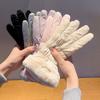 Cold and windproof piled thickened touchscreen cotton gloves