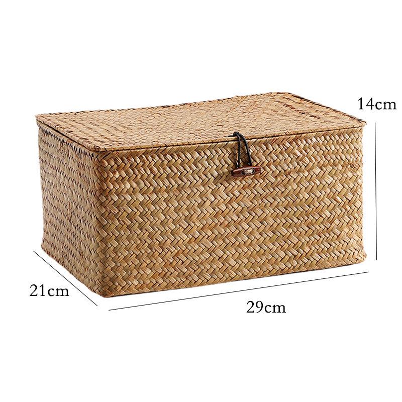Woven Sea Vine & Bamboo Rectangle Snack Storage Basket