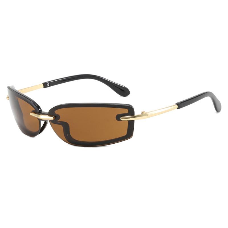 Occhiali da Sole Y2K Senza Montatura Stile Rettangolare Moda Popolare Donna Uomo Tonalità Quadrati Occhiali da Sole per Femmina Maschio Oculos Montatura in Metallo