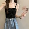 Floral Tank Top Halter Crop Tops Women Summer Camis Chest Pad Camisole Fashion Casual Tube Female Sleeveless Cropped Vest