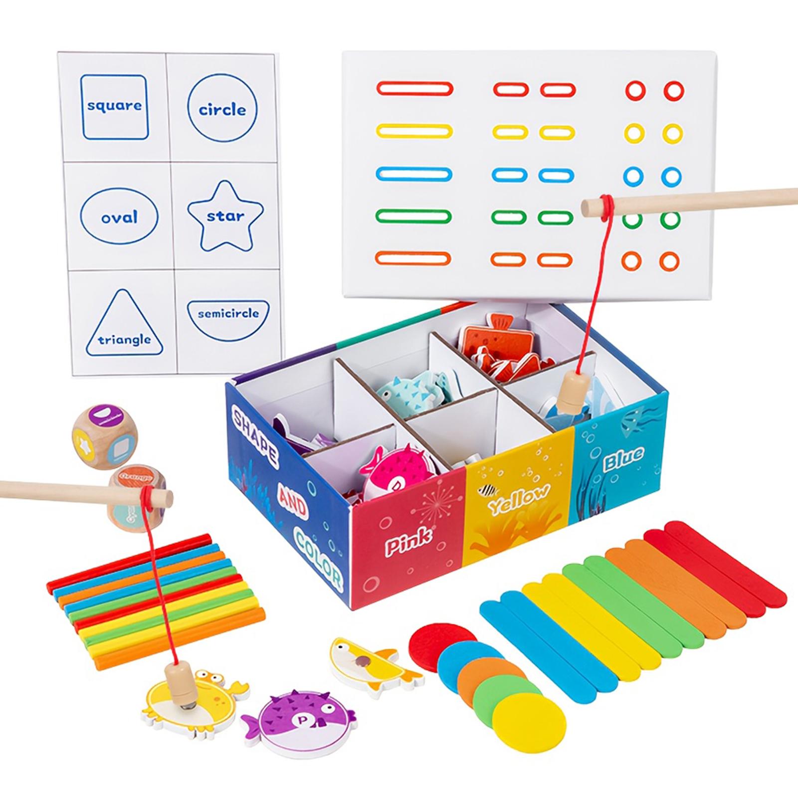 

Wooden Magnetic Fishing Game Gift For Toddlers Kids Educational Toy With Letter And Number One Size