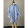 Women's 2026 Summer New Fashionable Turn-down Collar Buttoned Loose Striped Long Sleeve Mid-length Shirt