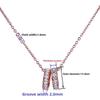 Rose Gold Double Ring Diamond Stainless Steel Necklace Pendant Sticky Diamond Pendant Bag Chain Titanium Steel Necklace Internet Celebrity Jewelry