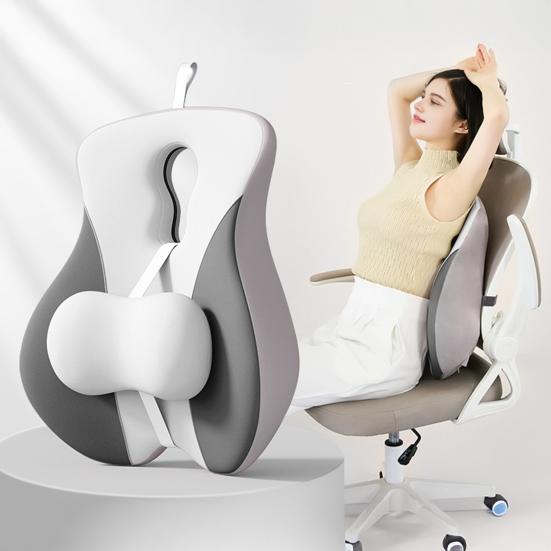 Back Pain Relief Cushion Memory Foam Lumbar Support Cushion Chair Back Support Cushion with Adjustable Slider for Office Workers Computer Gamers