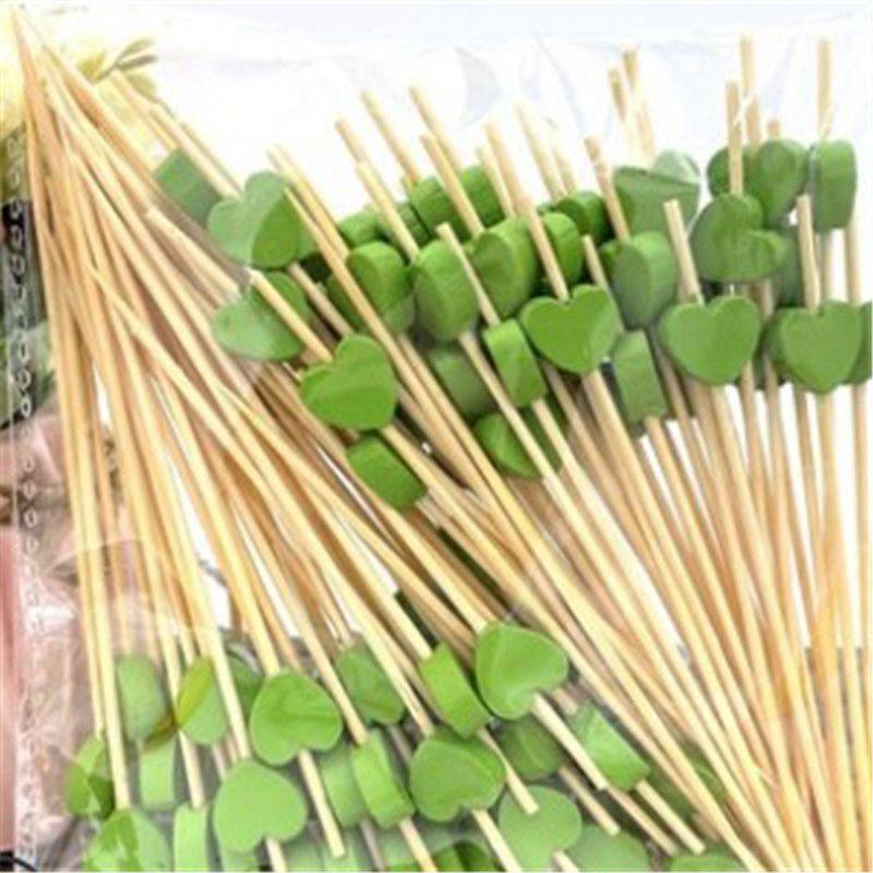 Fruit Forks Bamboo Disposable Fruit Skewers Creative Flower Skewers 100pcs Cute Toothpicks