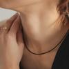 European & American Fashion Black Spinel Beaded Clavicle Necklace for Women