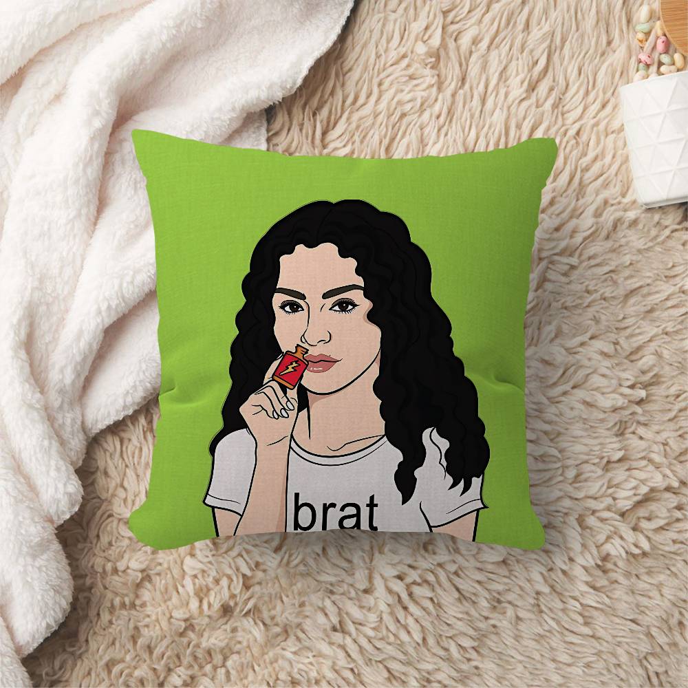 Singer C-Charli X-Xcx B-Brat Lucky Dragon Pillow Cover Sofa Cushion Cover Home Room Decoration Children Gift