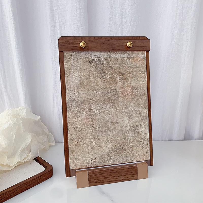 Walnut Wood Manicure Display Stand with Solid Base