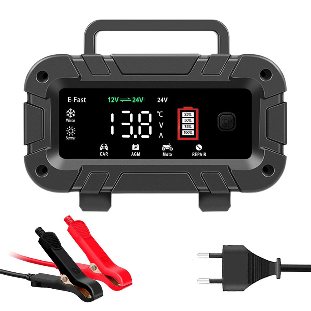 

7-Segment Car Battery Charger 12V 10A Digital Battery Charger Large Display for AGM GEL WET Lead Acid Batteries for Auto AGM EFB