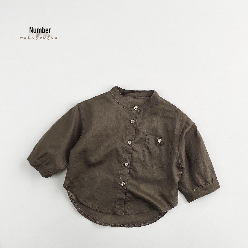 Ramie Cotton Boys & Girls Summer Shirt - Lightweight, Breathable, Sun-Protective, Japanese & Korean Toddler Style