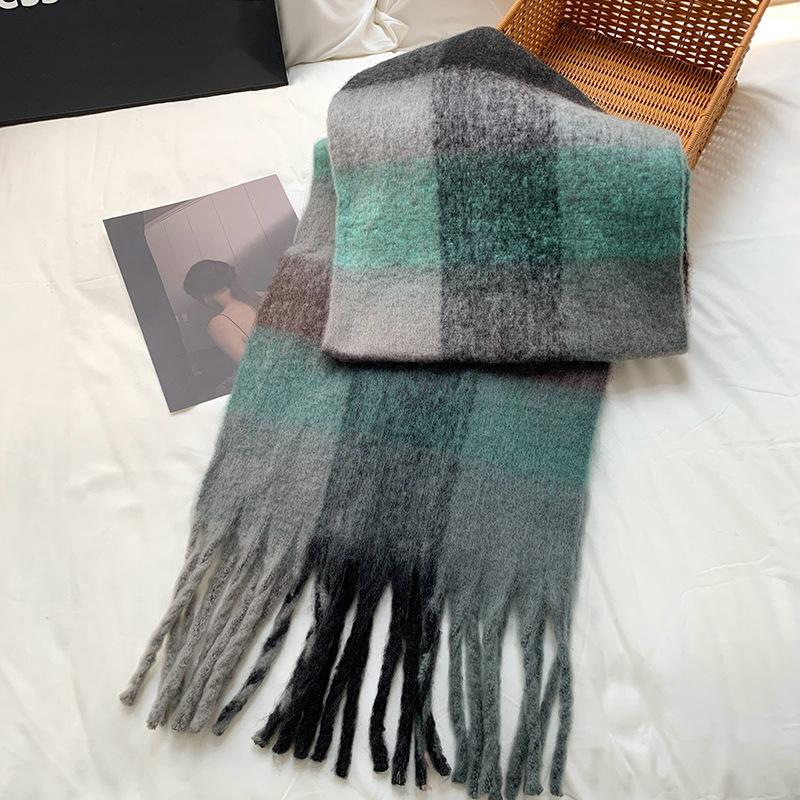 Knitted scarf Thickened warm scarf Women's winter high-end warm scarf Scarf Shawl
