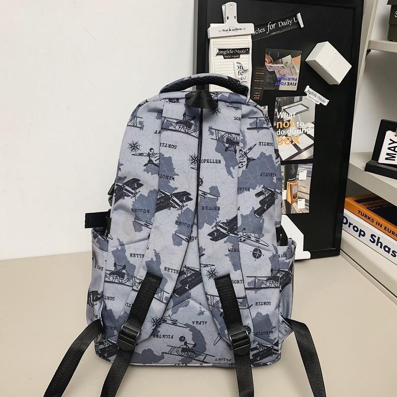 Большая вместимость школьный рюкзак для школьников с принтом для мужчин легкий рюкзак — фото 11
