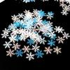 300Pcs 2CM Mini Snowflake Ornament Christmas Decorations Snowflakes Christmas Craft for DIY Craft Xmas Winter Party Table Decor