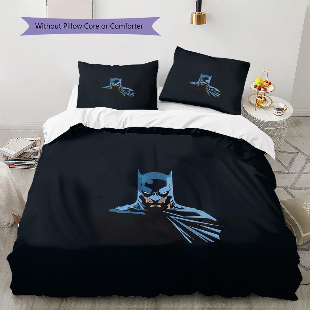 Batman Bedding Set, 1 Duvet Cover & 2 Pillowcases, Soft Home Decor, Ideal Gift for Fans