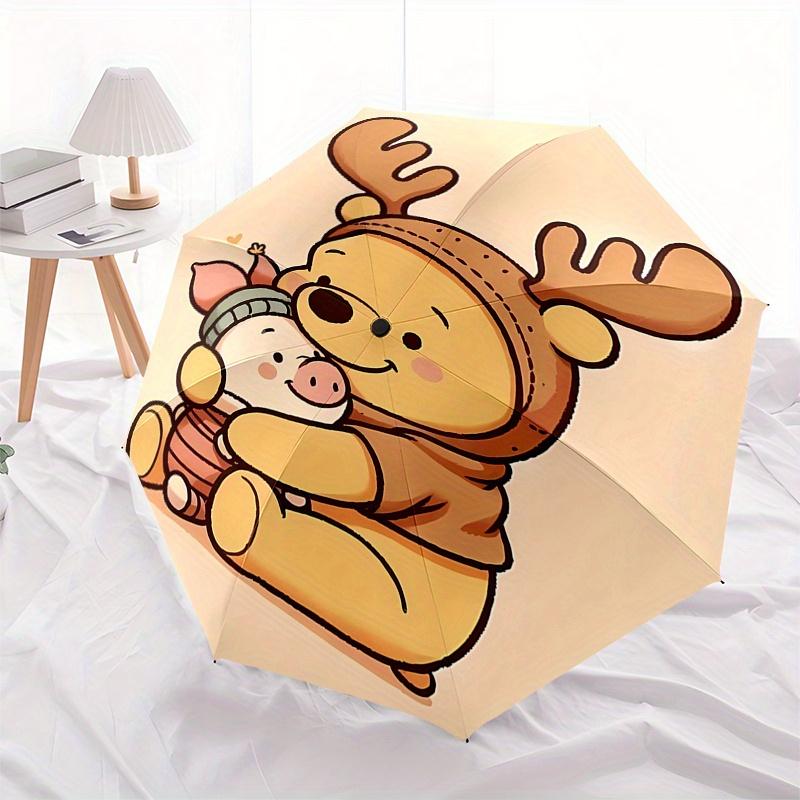 

Disney Winnie-the-Pooh,Piglet,Friendship Fashion Manual Folding Umbrella - Reinforced Eight Ribs, Automatic Opening and Closing, Lightweight