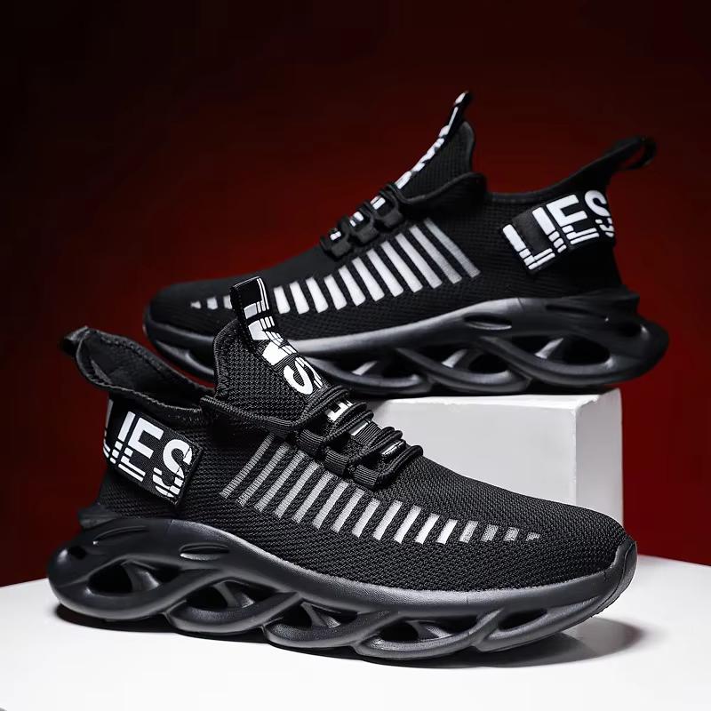 Men Running Walking Knit Shoes Fashion Casual Sneakers Breathable Sport Athletic Gym Lightweight Men Sneakers Casual Shoes
