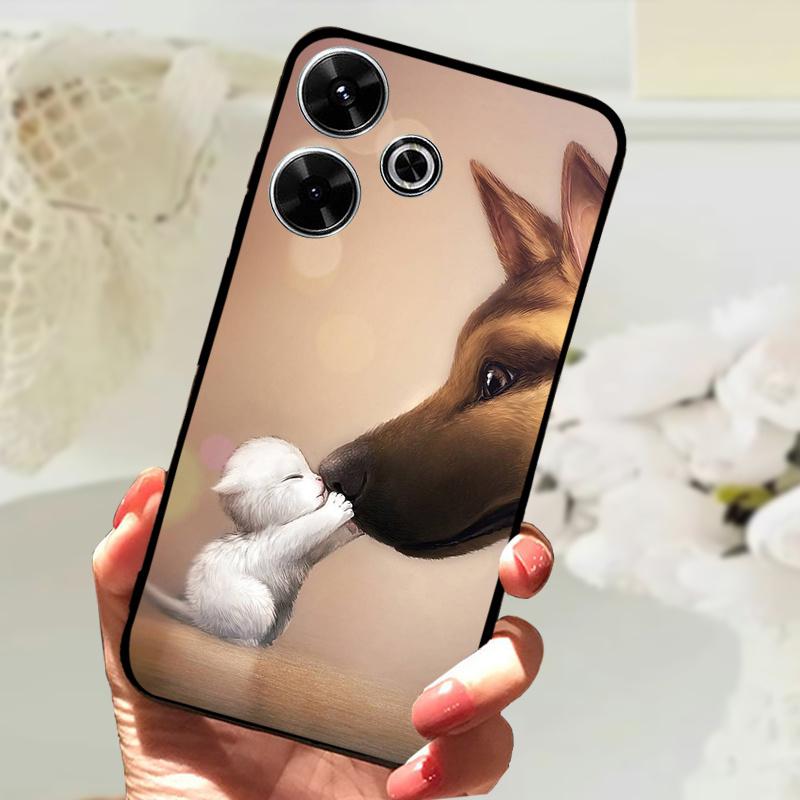 For Xiaomi Redmi 13 Case Fashion Painting Matte Cover Soft Silicone TPU Phone Case For Xiaomi Poco M6 4G Shockproof Shell Fundas