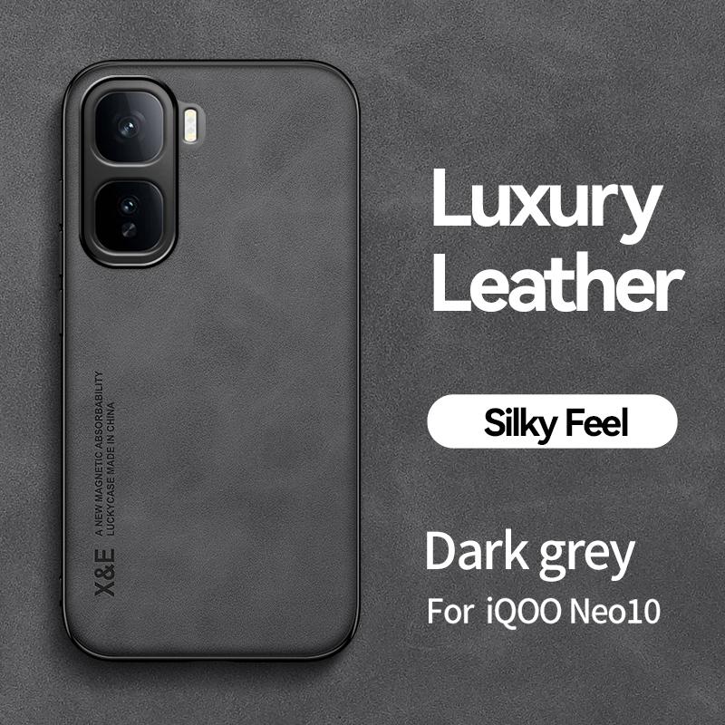 For VIVO iQOO Neo 10 Built-in Magnetic Wear-Resistant Anti-Drop Lens All-Inclusive Lamb Leather Phone Case