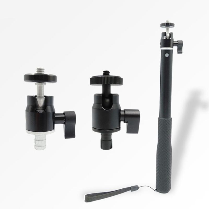 Aluminum Alloy Ball Head Mount PTZ Adapter for Tripods and Handheld Stabilizers with Standard 1/4 Screw and Hole