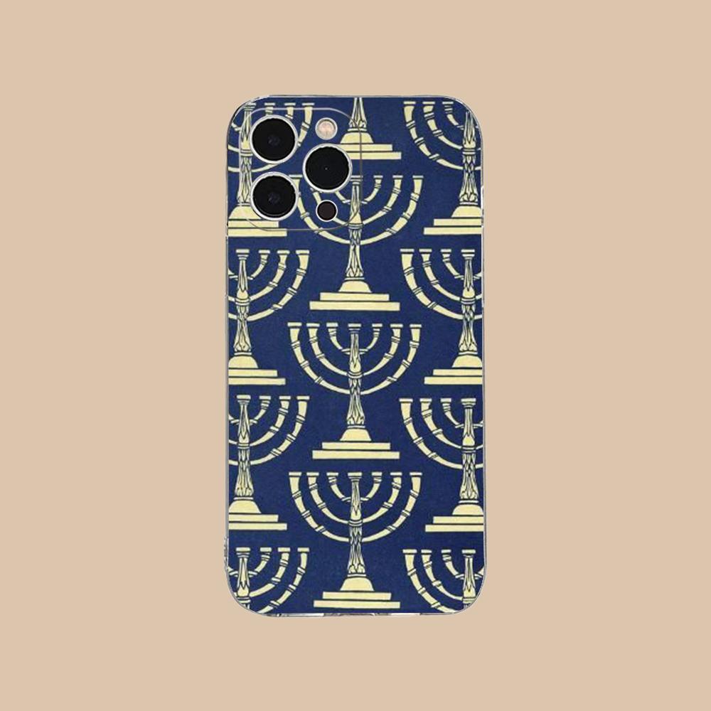

Jewish Hanukkah Mobile Phone Case for iPhone 17 16 15 14 13 12 11 X XR XS Air Pro Max Plus Mini Clear Colorful Cover Luxury iPhone17
