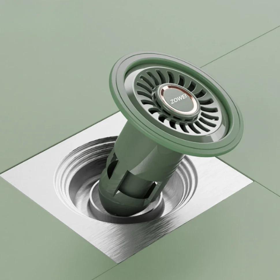 

Anti-odor Floor Drain Silicone Floor Drain Magic Tool Home Toilet Inner Core Cover Bathroom Floor Drain Insect Repellent Device зелений