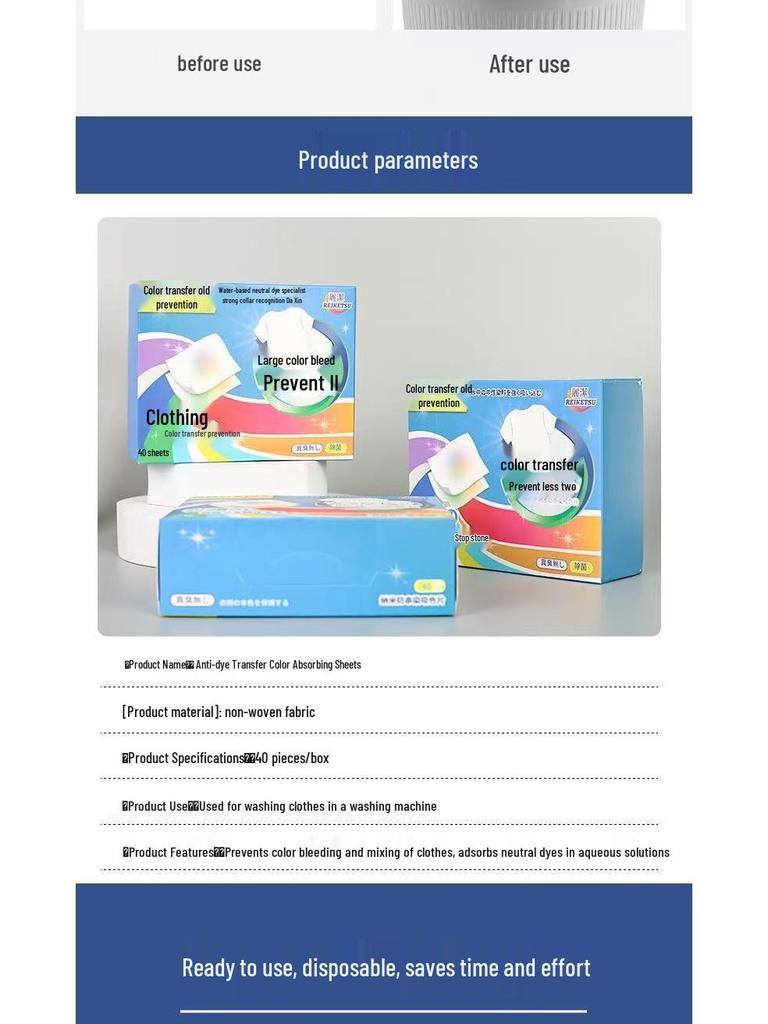 Anti-Bleed Color Absorbing Laundry Sheets - Prevent Stains for Mixed Washes, Family Pack
