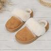 Cross-border Thick-soled Snow Boots Women's Hairy Mouth Bag Head Thickened Cotton Drag Women's Velvet Warm Indoor Home Can Wear Cotton Shoes Outside