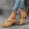 Flip-flops with Rivets, Thick-heeled Shoes One-shoulder Flip-flops and Square-toed Flip-flops On The Outside